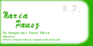 maria pausz business card